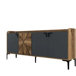 Dressoir Venedik Melamine Walnoot Antraciet
