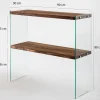 Dressoir Venedik Walnoot/Glas 90cm