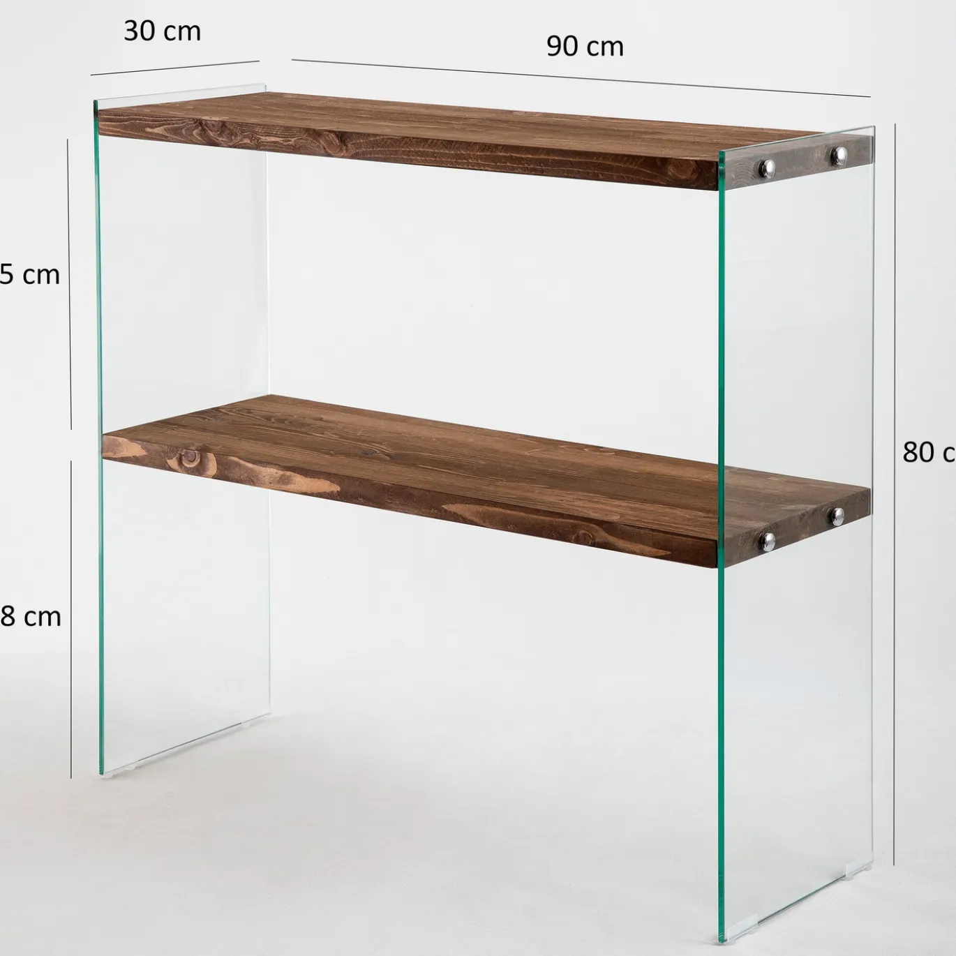 Dressoir Venedik Walnoot/Glas 90cm