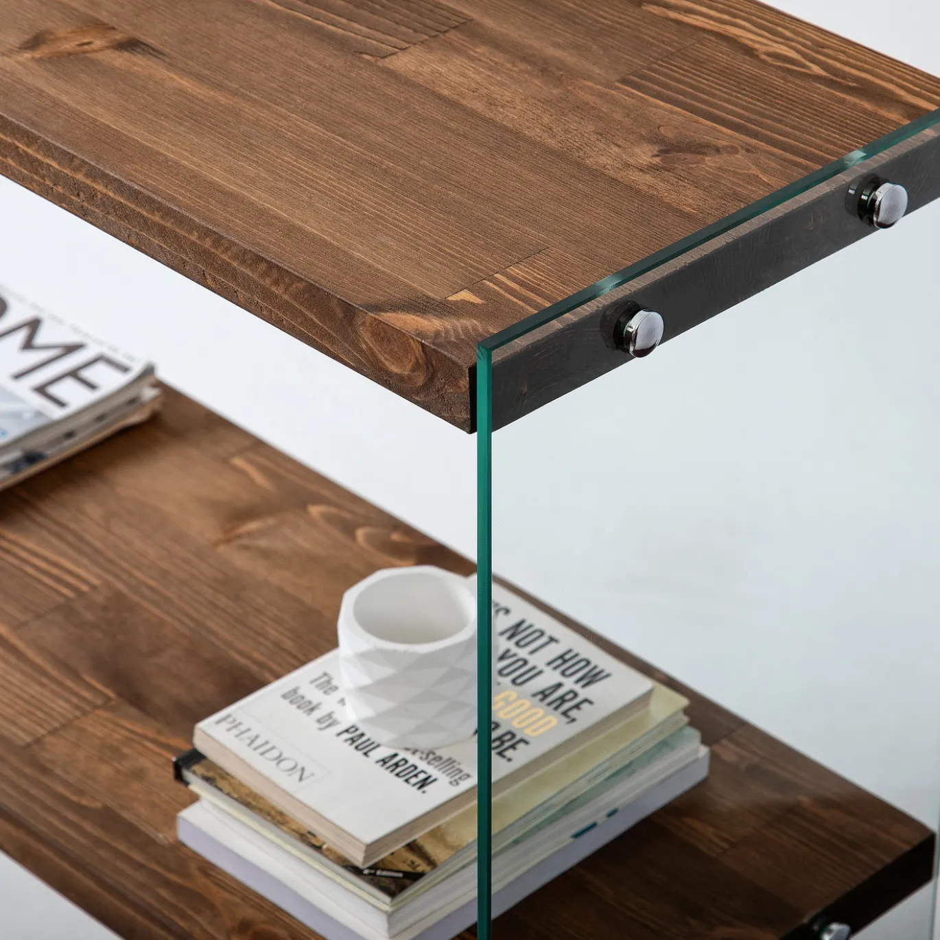 Dressoir Venedik Walnoot/Glas 90cm