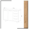 Dressoir Waga Melamine Eiken Wit