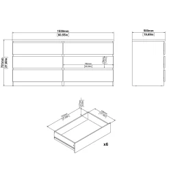 Dressoir Ylva Dubbel 6-Lades Cashmere - Giga Living