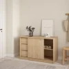 Dressoir Ylva met 1 Schuifdeur + 3 lades Hickory - Giga Living