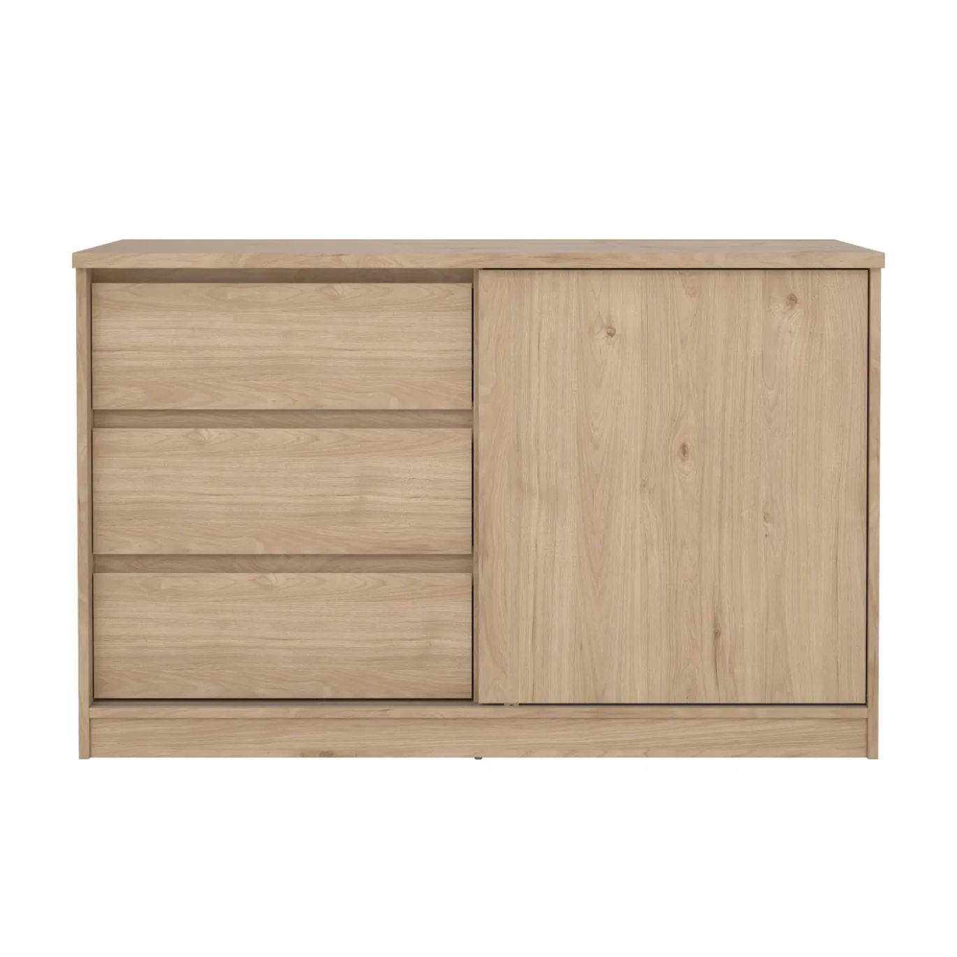 Dressoir Ylva met 1 Schuifdeur + 3 lades Hickory - Giga Living