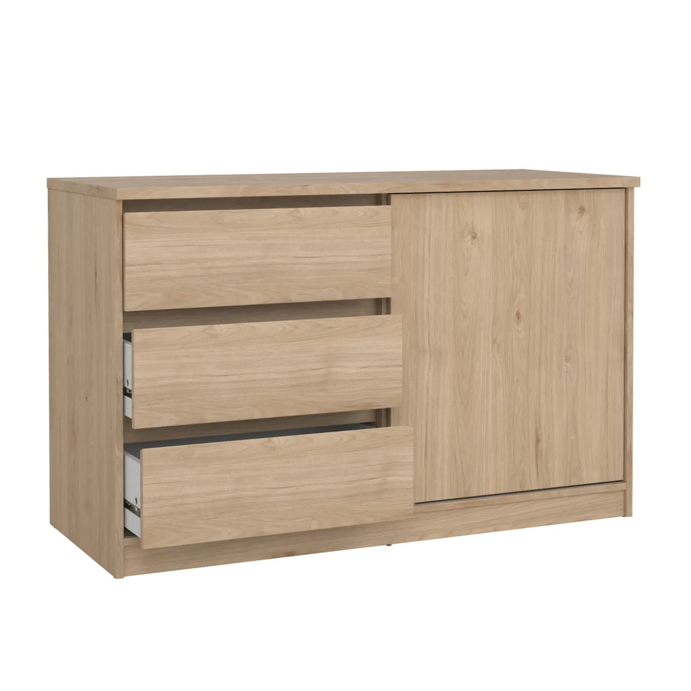 Dressoir Ylva met 1 Schuifdeur + 3 lades Hickory - Giga Living