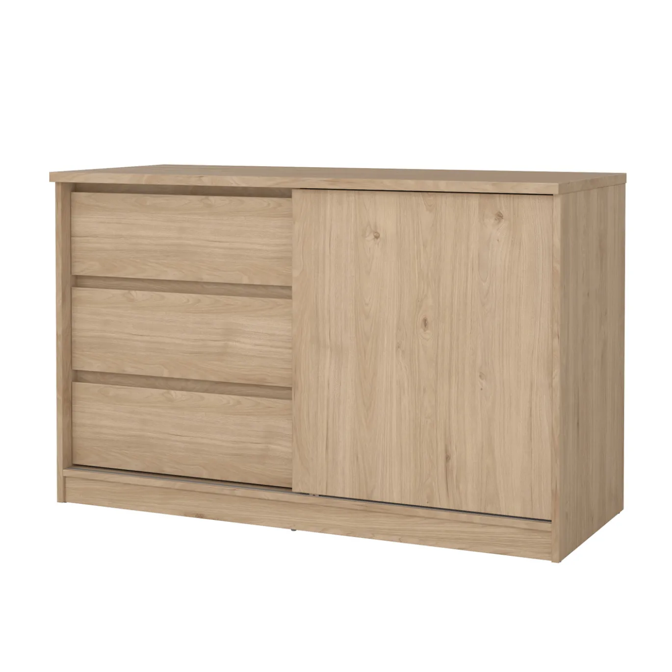 Dressoir Ylva met 1 Schuifdeur + 3 lades Hickory - Giga Living