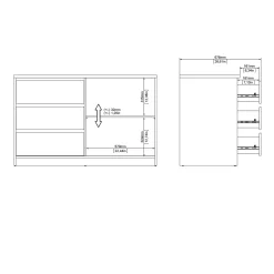 Dressoir Ylva met 1 Schuifdeur + 3 lades Hickory - Giga Living