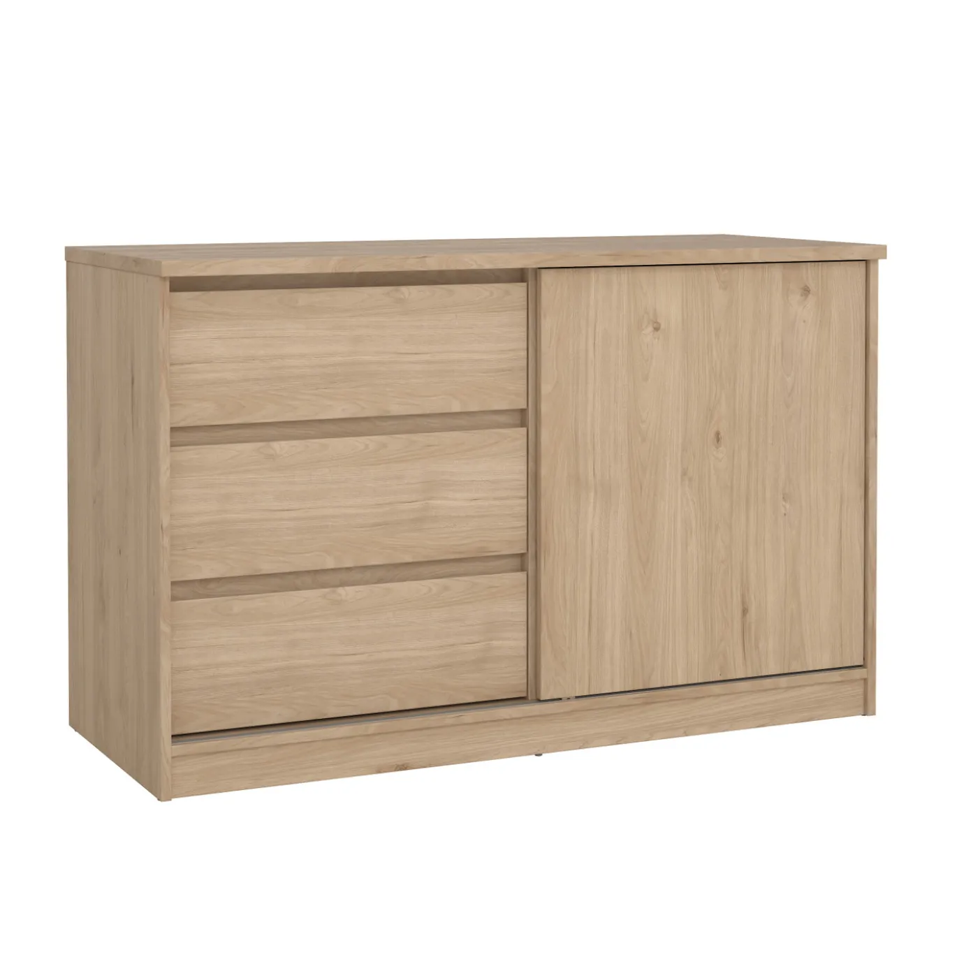 Dressoir Ylva met 1 Schuifdeur + 3 lades Hickory - Giga Living