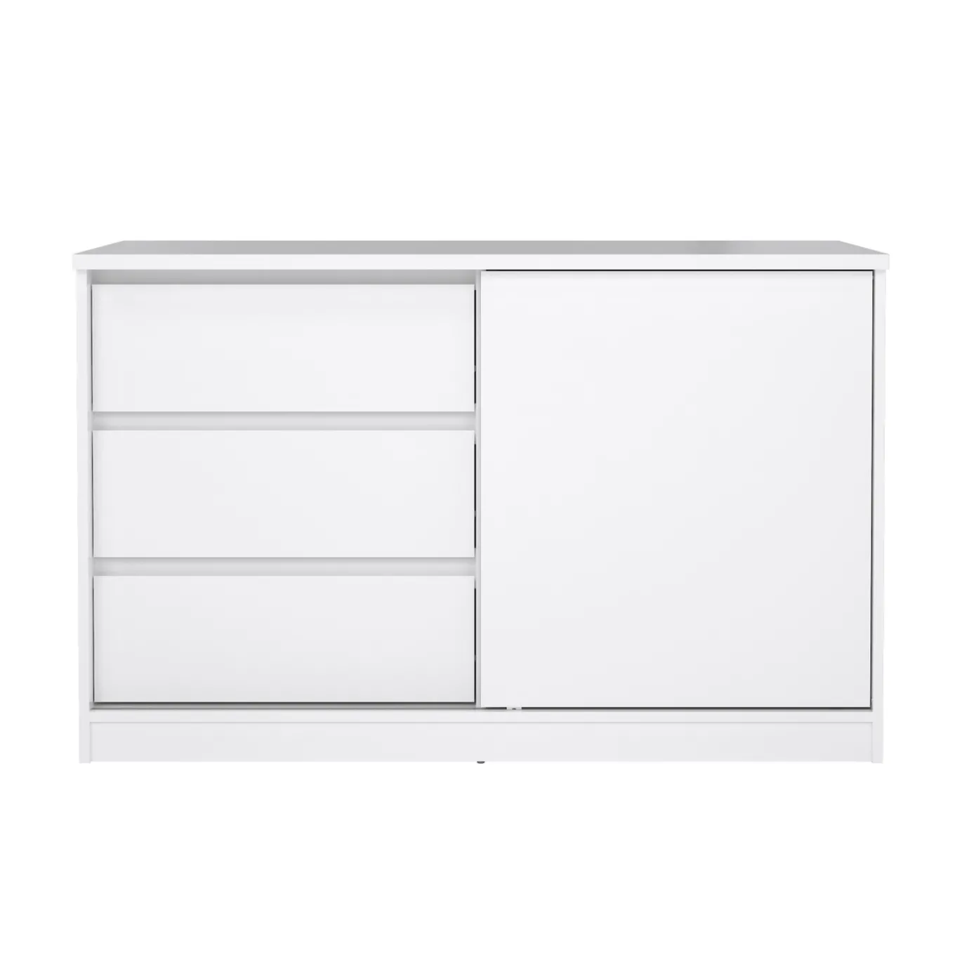Dressoir Ylva met 1 Schuifdeur + 3 lades Wit Hoogglans - Giga Living