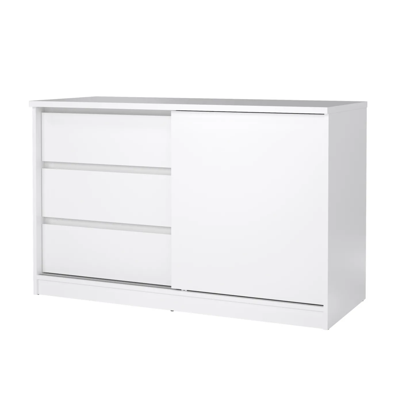 Dressoir Ylva met 1 Schuifdeur + 3 lades Wit Hoogglans - Giga Living