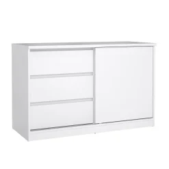 Dressoir Ylva met 1 Schuifdeur + 3 lades Wit Hoogglans - Giga Living