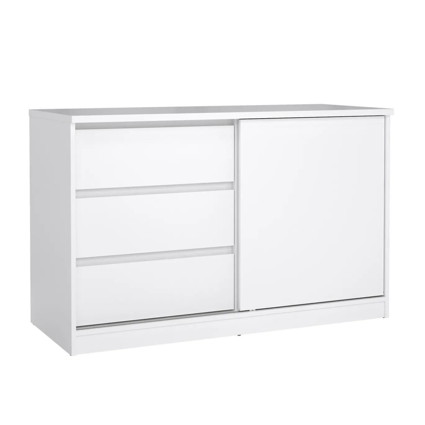 Dressoir Ylva met 1 Schuifdeur + 3 lades Wit Hoogglans - Giga Living