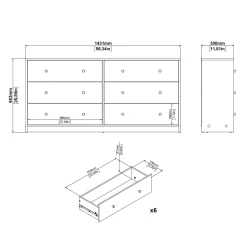 Dubbele Ladekast May Jackson Hickory 6-lades - Giga Living