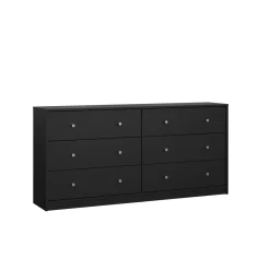 Dubbele Ladekast May Zwart 6-lades - Giga Living