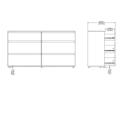 Dubbele Ladekast Nova Jackson Hickory 4+2-lades - Giga Living