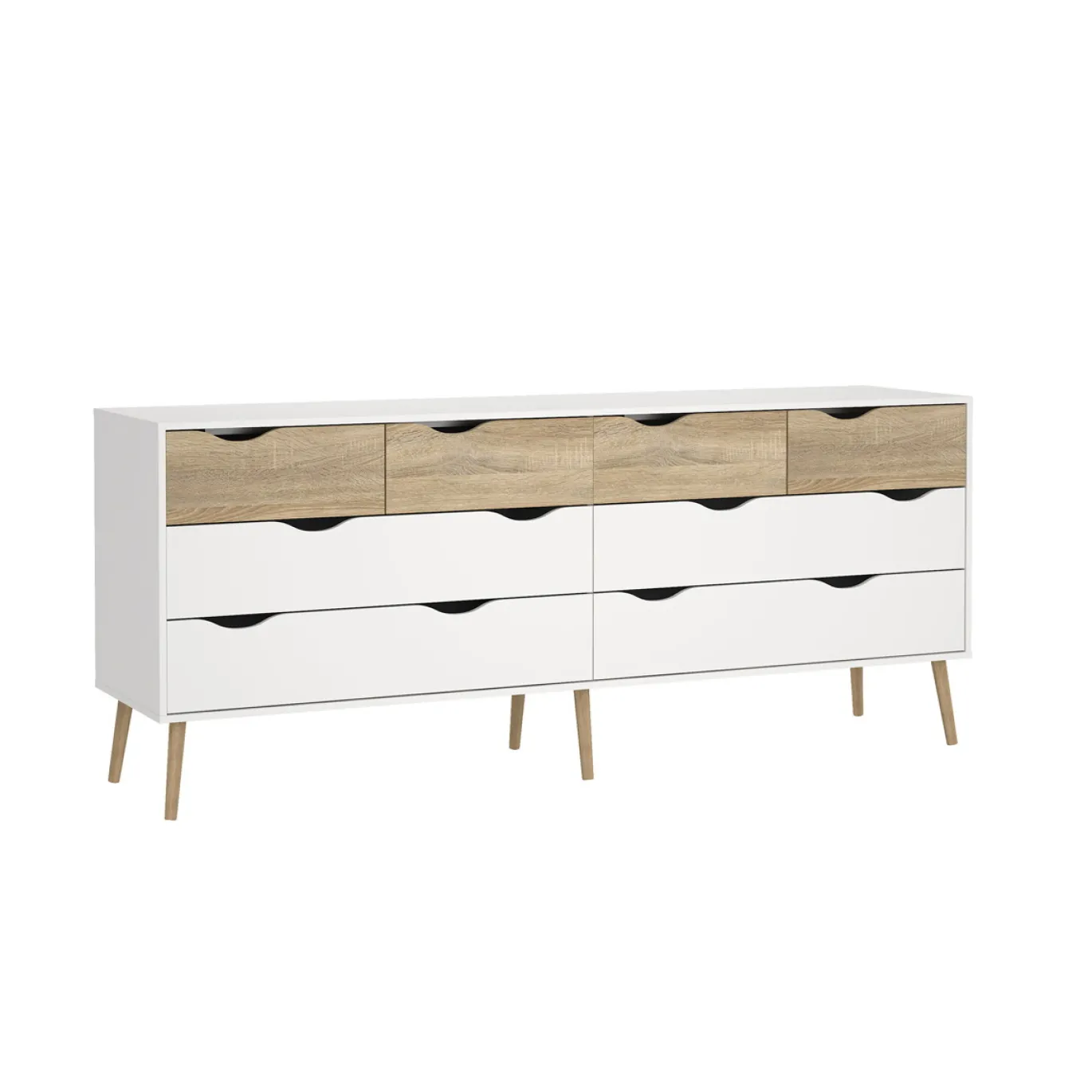 Dubbele Ladekast Oslo Wit/Naturel - Giga Living
