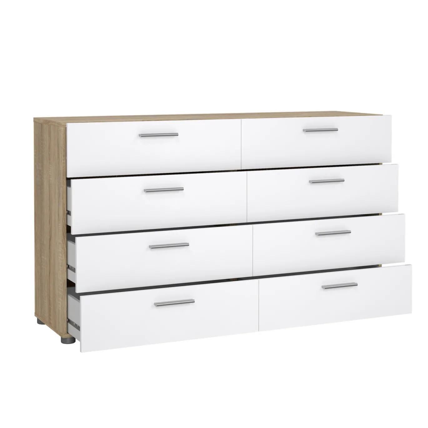 Dubbele Ladekast Pepe Naturel/Wit Hoogglans - Giga Living