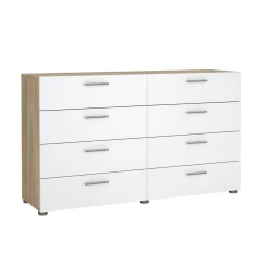 Dubbele Ladekast Pepe Naturel/Wit Hoogglans - Giga Living