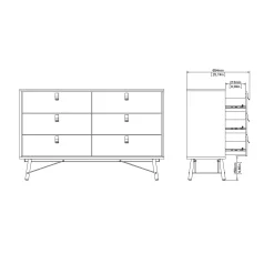 Dubbele Ladekast Ry Jackson Hickory 150cm - Giga Living