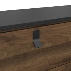 Dubbele Ladekast Ry Noten Mat Zwart 150cm - Giga Living