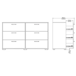 Dubbele Ladekast Sofia Wit - Giga Living