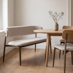 Eetkamerbank Alexia Beige/Brons 160cm - Giga Meubel