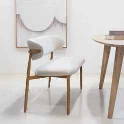 Eetkamerbank Alexia Beige/Naturel 160cm - Giga Meubel