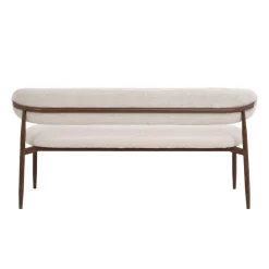 Eetkamerbank Alexia Beige/Walnoot 160cm - Giga Meubel
