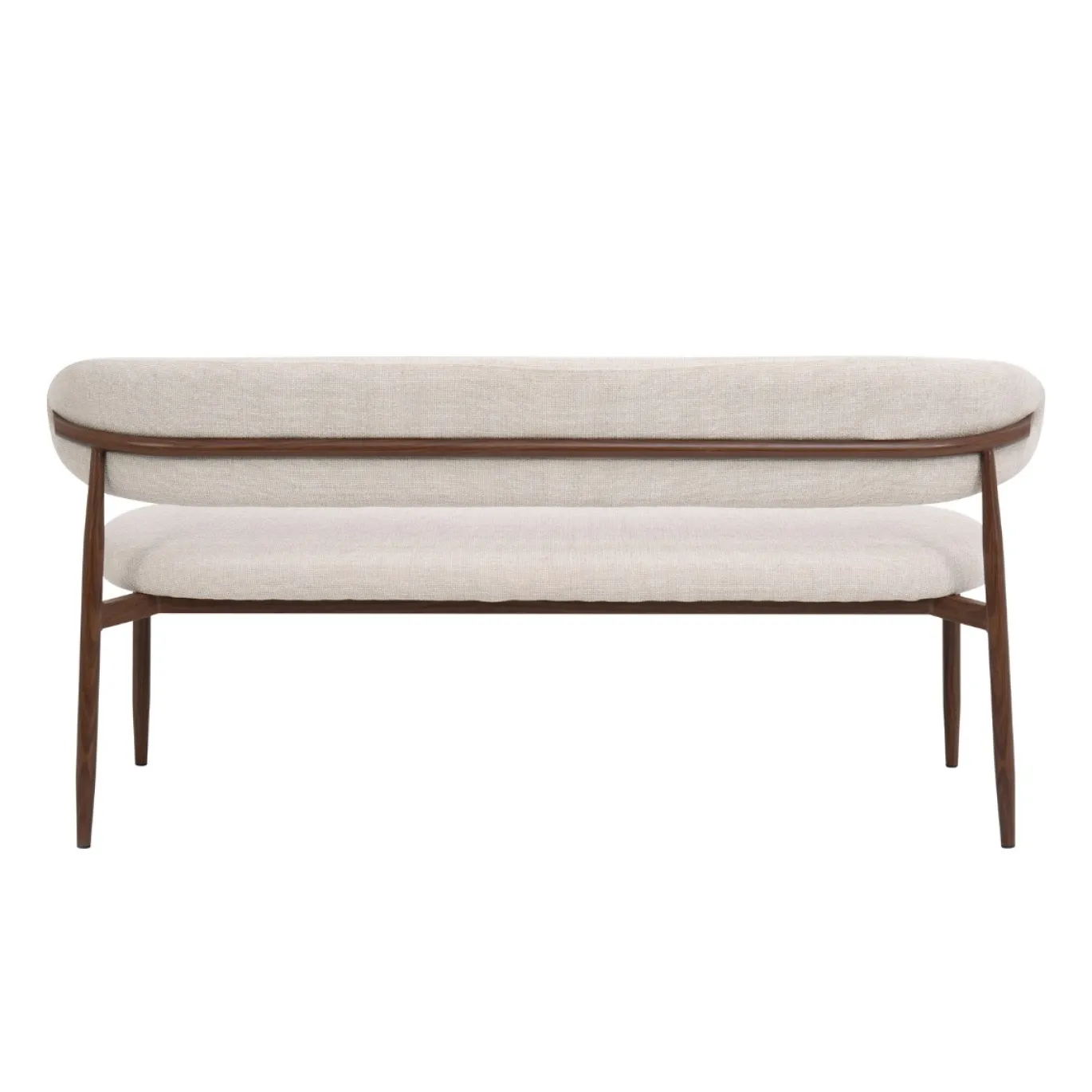 Eetkamerbank Alexia Beige/Walnoot 160cm - Giga Meubel