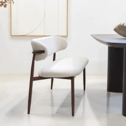 Eetkamerbank Alexia Beige/Walnoot 160cm - Giga Meubel