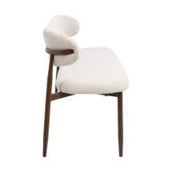 Eetkamerbank Alexia Beige/Walnoot 160cm - Giga Meubel