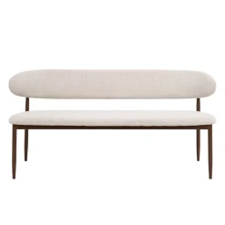 Eetkamerbank Alexia Beige/Walnoot 200cm - Giga Meubel