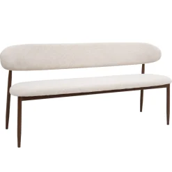 Eetkamerbank Alexia Beige/Walnoot 180cm - Giga Meubel