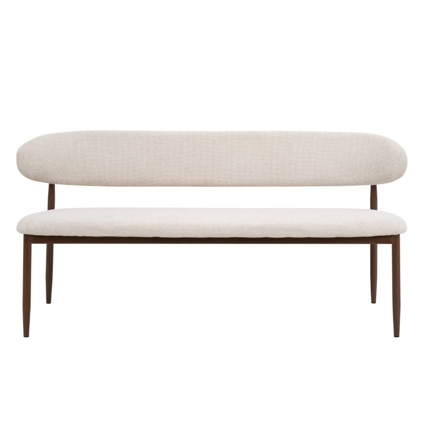 Eetkamerbank Alexia Beige/Walnoot 180cm - Giga Meubel