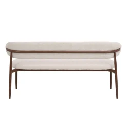Eetkamerbank Alexia Beige/Walnoot 180cm - Giga Meubel