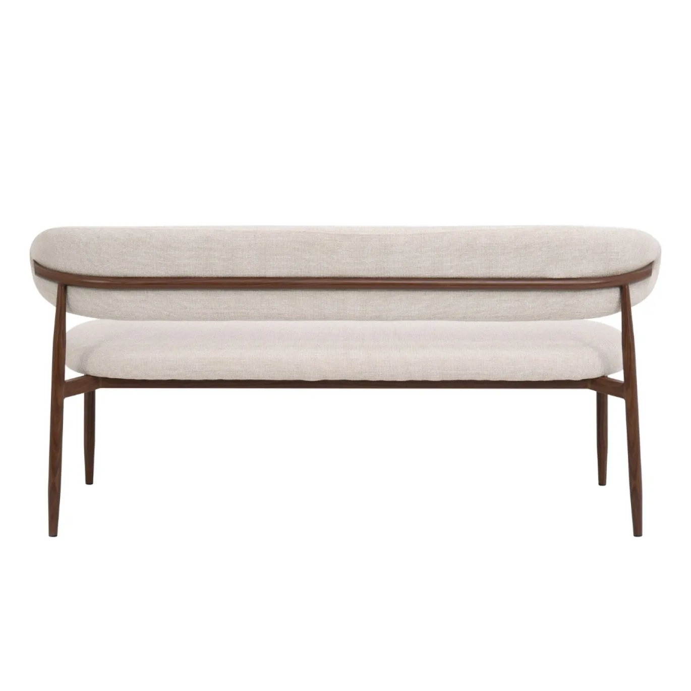 Eetkamerbank Alexia Beige/Walnoot 180cm - Giga Meubel