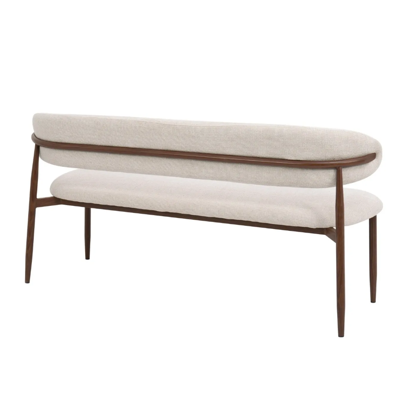 Eetkamerbank Alexia Beige/Walnoot 180cm - Giga Meubel