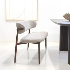 Eetkamerbank Alexia Taupe/Walnoot 160cm - Giga Meubel