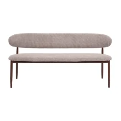 Eetkamerbank Alexia Taupe/Walnoot 160cm - Giga Meubel