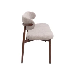 Eetkamerbank Alexia Taupe/Walnoot 160cm - Giga Meubel