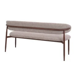 Eetkamerbank Alexia Taupe/Walnoot 160cm - Giga Meubel