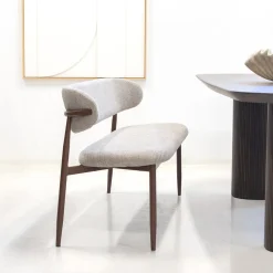Eetkamerbank Alexia Taupe/Walnoot 160cm - Giga Meubel