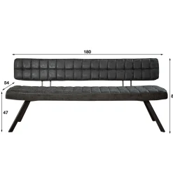 Eetkamerbank Kruisstiksel Open Rug 180cm - Giga Meubel
