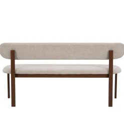 Eetkamerbank Noor Beige/Walnoot 160cm - Giga Meubel