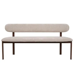Eetkamerbank Noor Beige/Walnoot 160cm - Giga Meubel