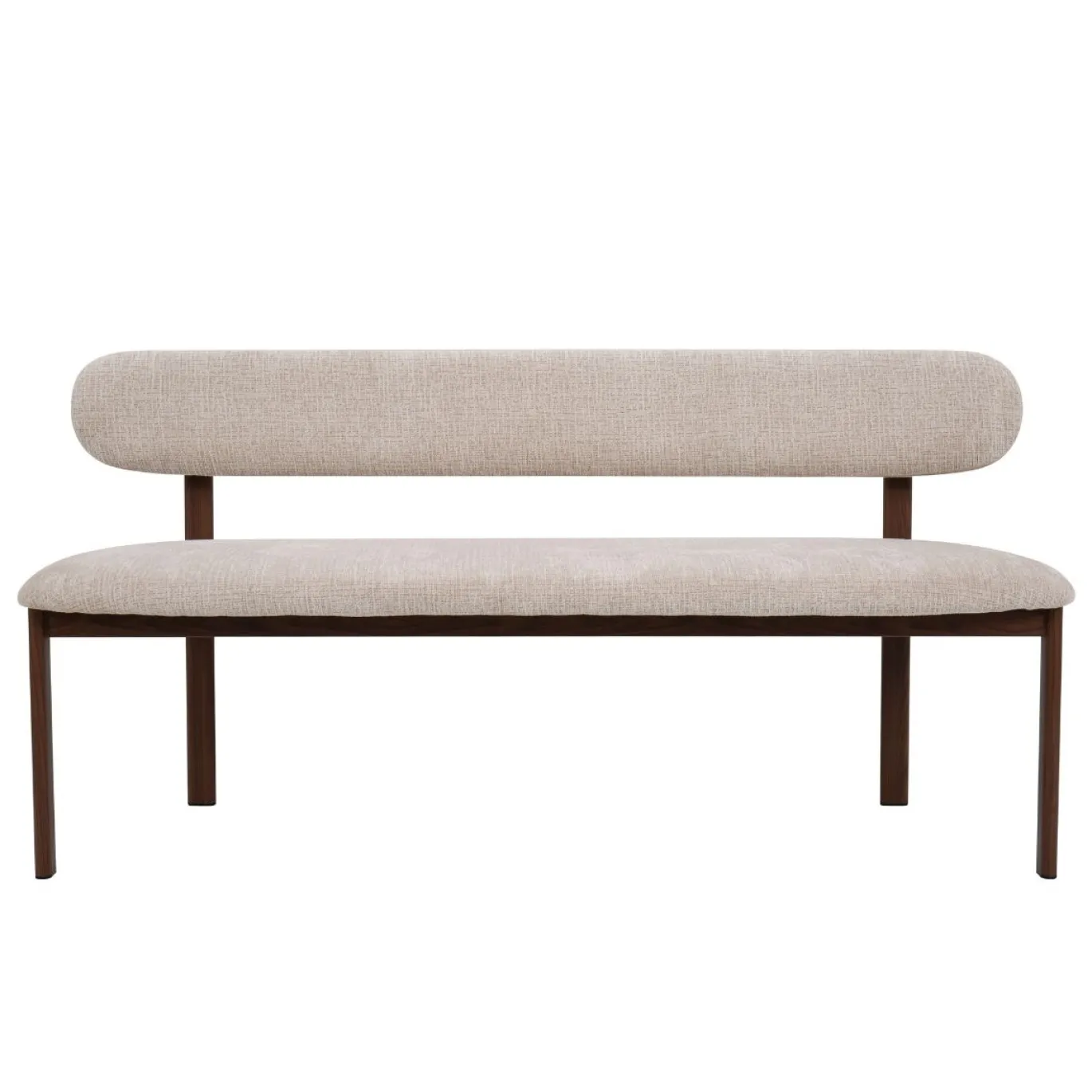 Eetkamerbank Noor Beige/Walnoot 160cm - Giga Meubel