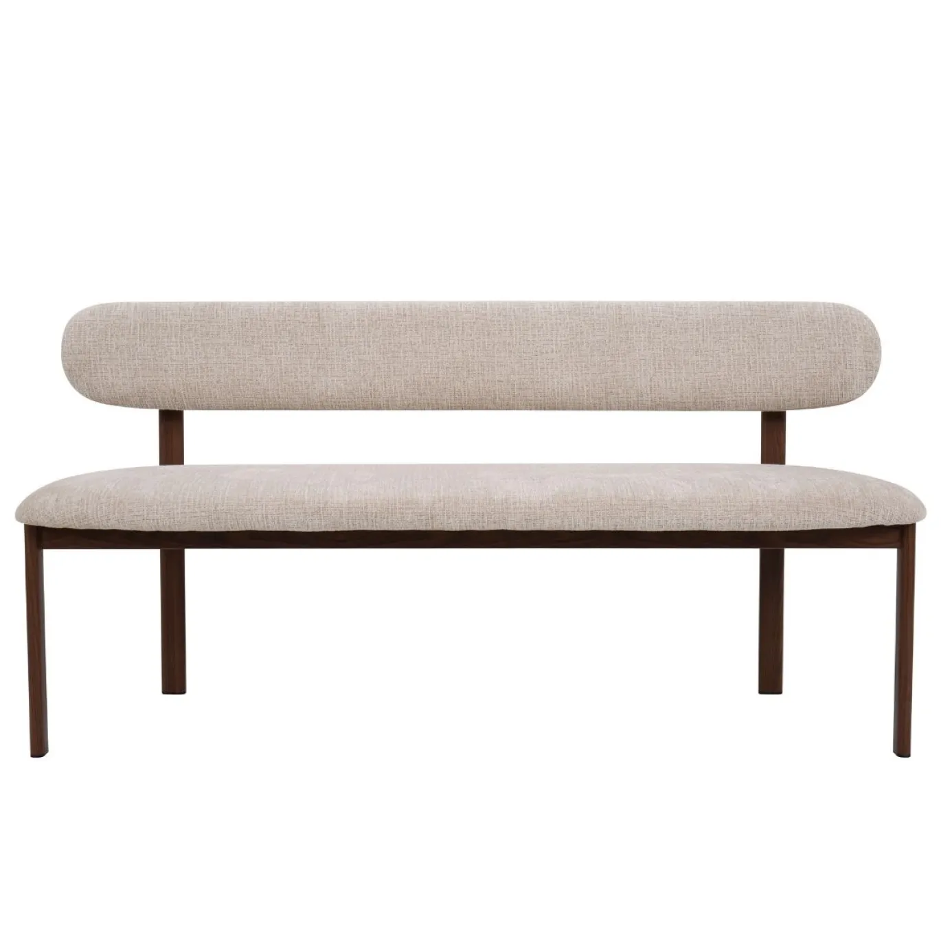Eetkamerbank Noor Beige/Walnoot 200cm - Giga Meubel