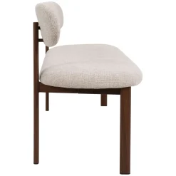 Eetkamerbank Noor Beige/Walnoot 200cm - Giga Meubel