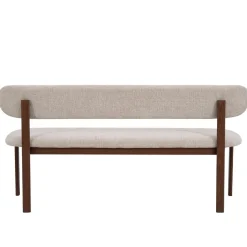 Eetkamerbank Noor Beige/Walnoot 200cm - Giga Meubel