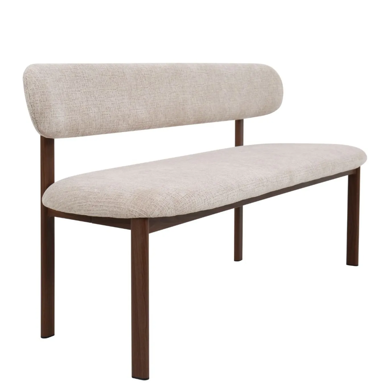 Eetkamerbank Noor Beige/Walnoot 180cm - Giga Meubel